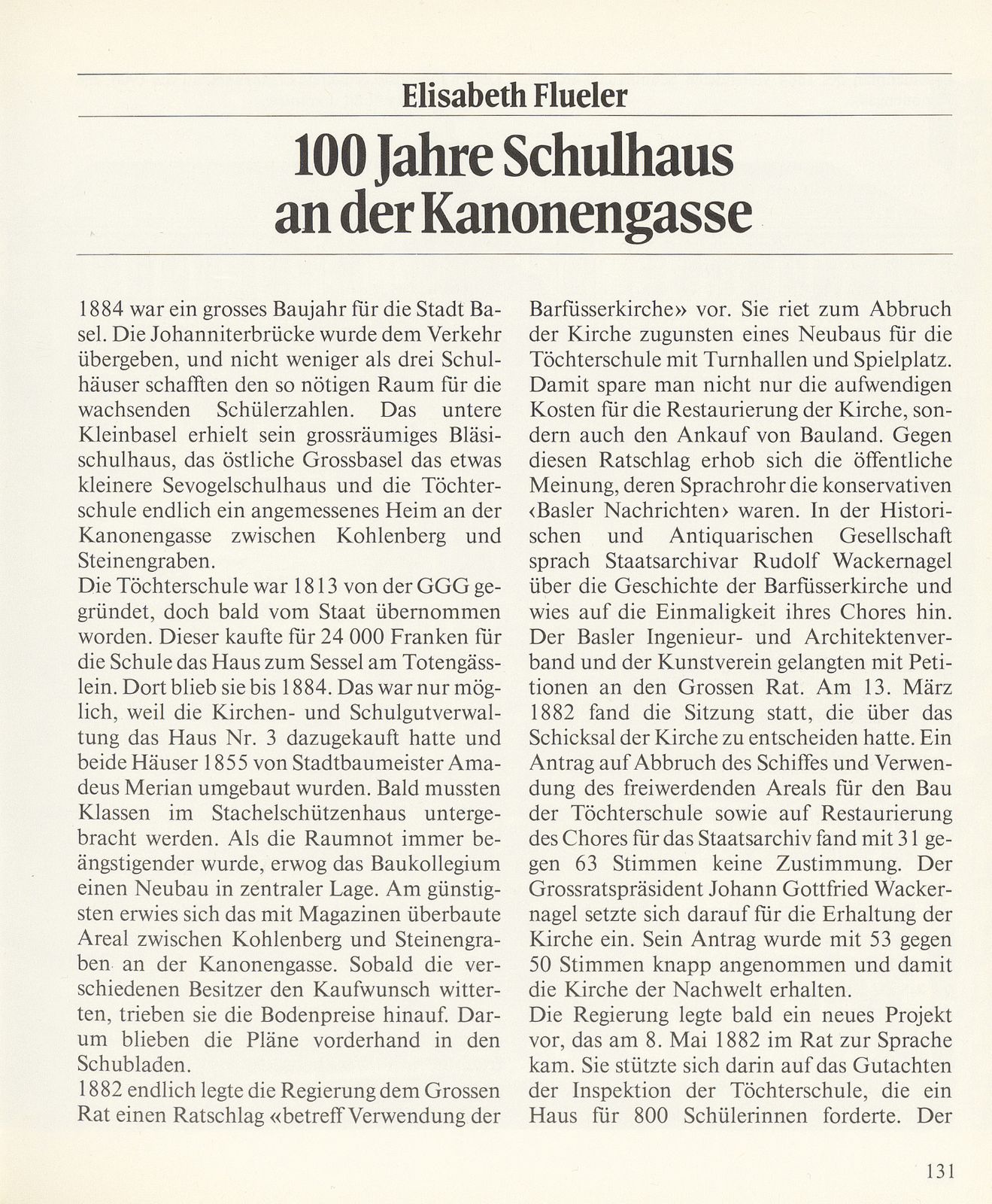 100 Jahre Schulhaus an der Kanonengasse – Seite 1