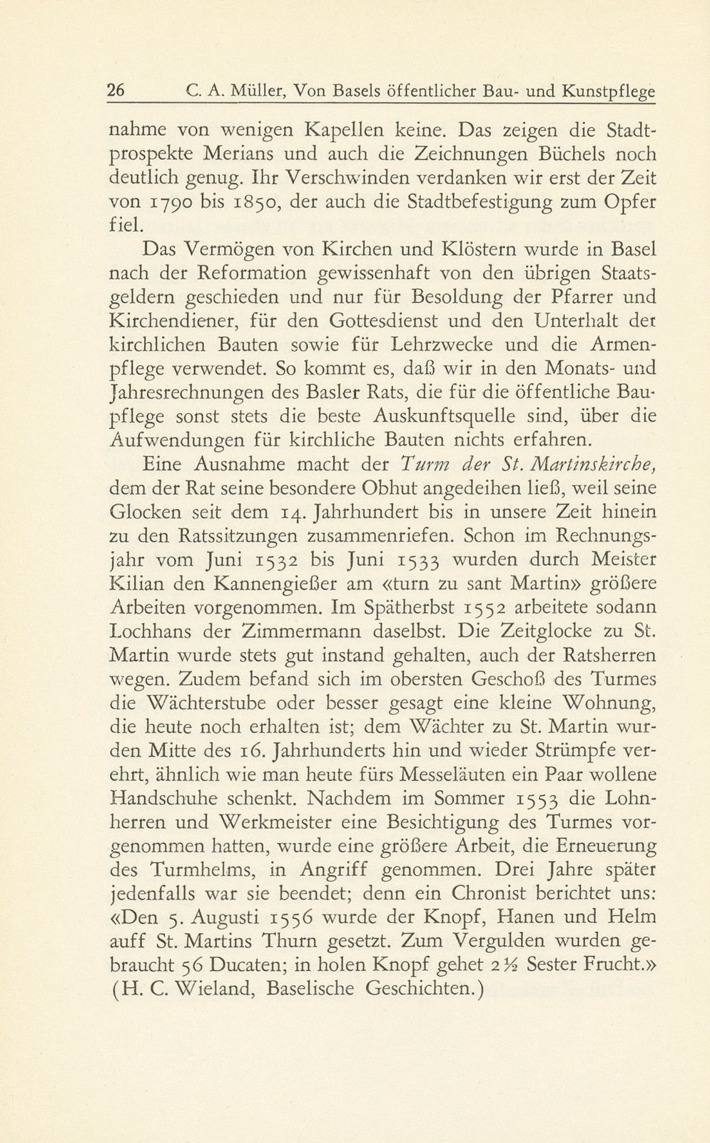 Von Basels öffentlicher Bau- und Kunstpflege in den Jahrzehnten nach der Reformation 1529-1560 – Seite 6