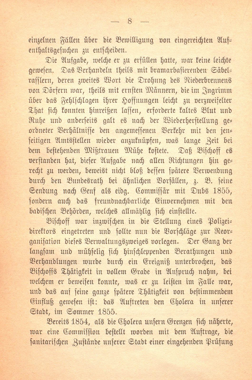 Erinnerungen an Carl Felix Burckhardt und Gottlieb Bischoff, Bürgermeister und Staatsschreiber zu Basel – Seite 8