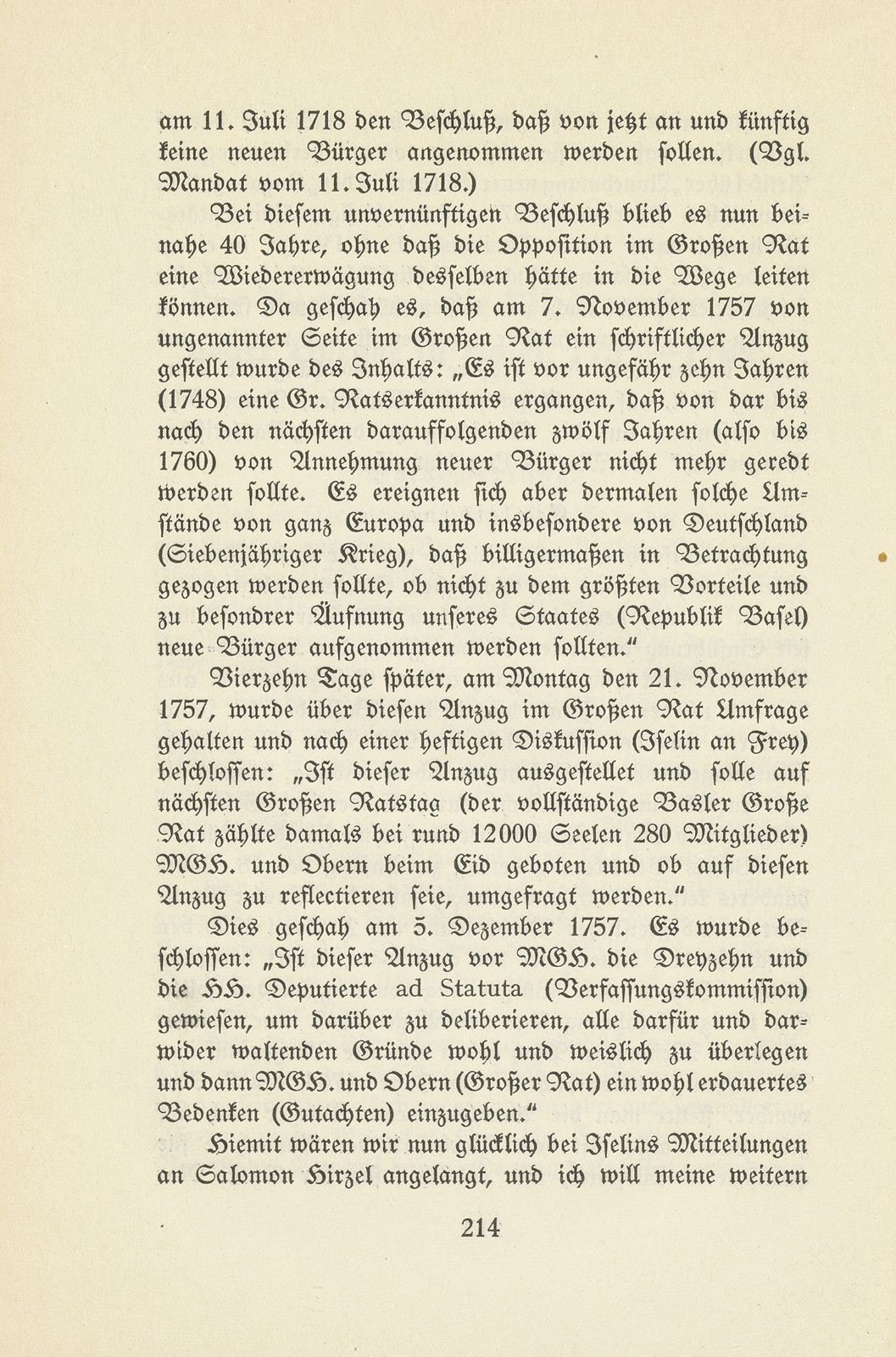 Der Kampf um die Wiederaufnahme neuer Bürger in Basel, 1757-1762 – Seite 3