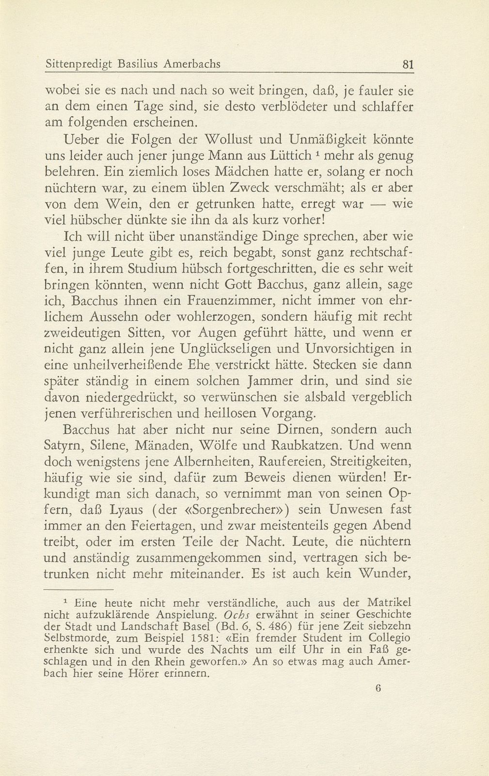 Eine akademische Sittenpredigt Basilius Amerbachs – Seite 5