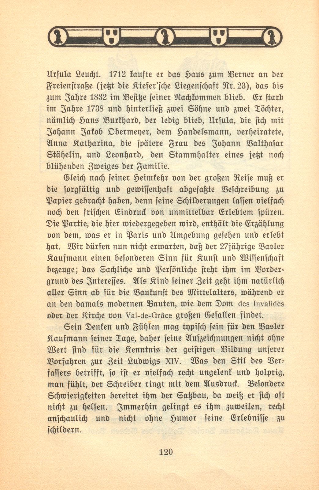 Der Aufenthalt eines Basler Kaufmanns in Paris im Jahre 1701 [Hans Burkhard Respinger] – Seite 2