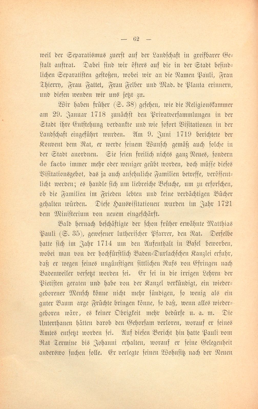 Die Basler Separatisten im ersten Viertel des XVIII. Jahrhunderts – Seite 33