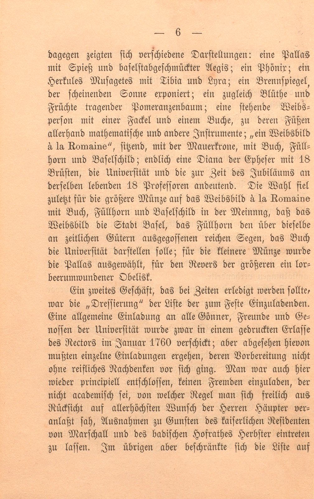 Die dritte Säcularfeier der Universität Basel 1760 – Seite 6