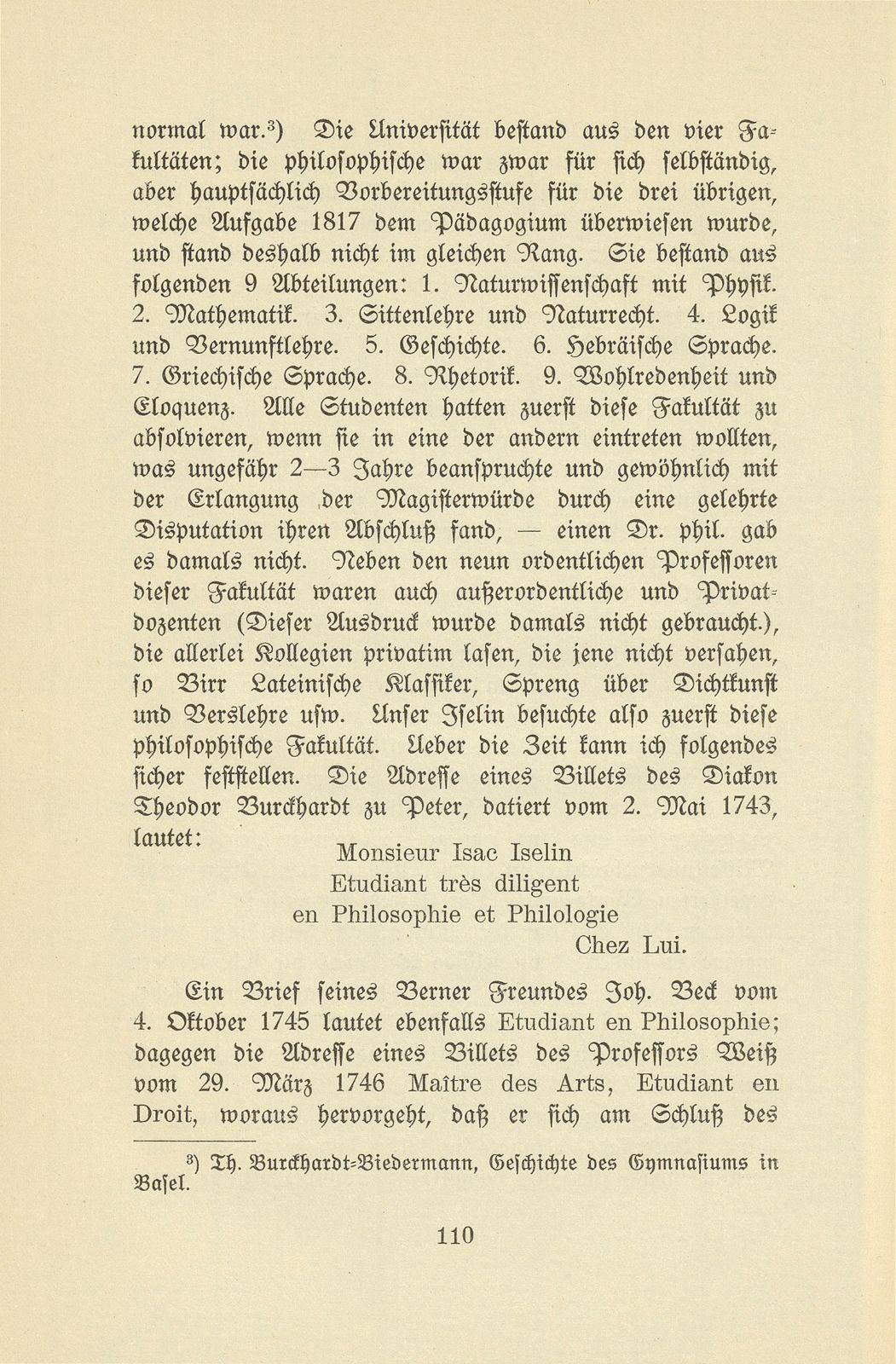 Isaak Iselin als Student in Göttingen (1747/48) – Seite 10