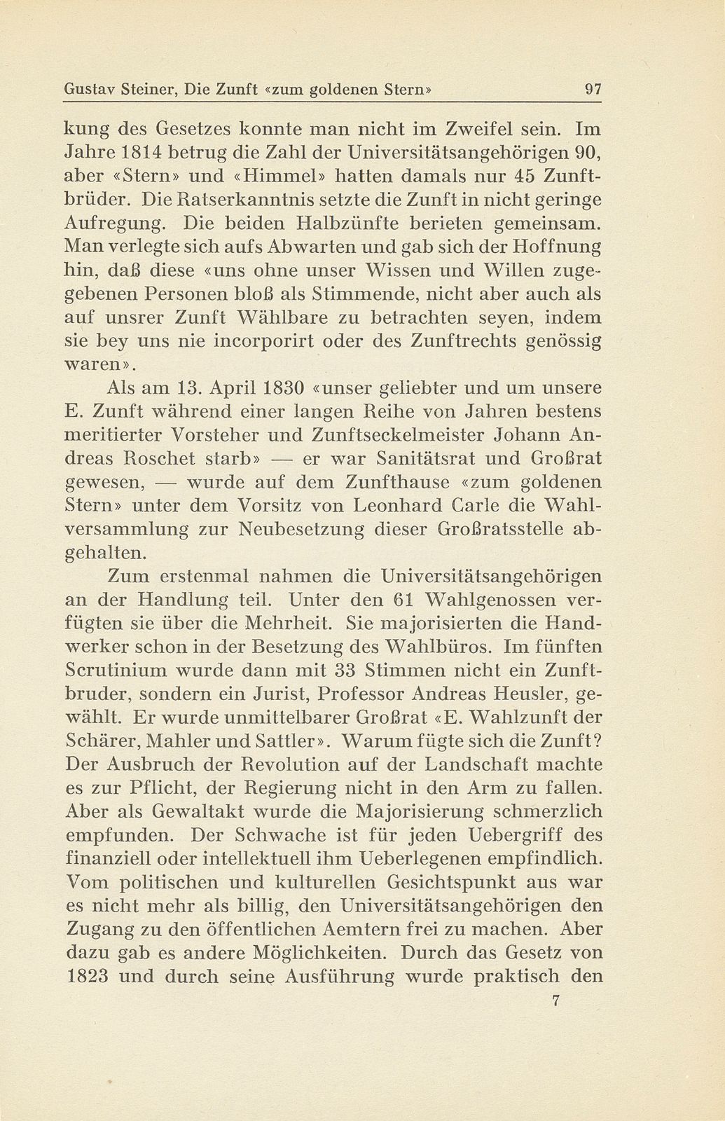 Die Zunft ‹zum goldenen Stern› im 19. Jahrhundert – Seite 29