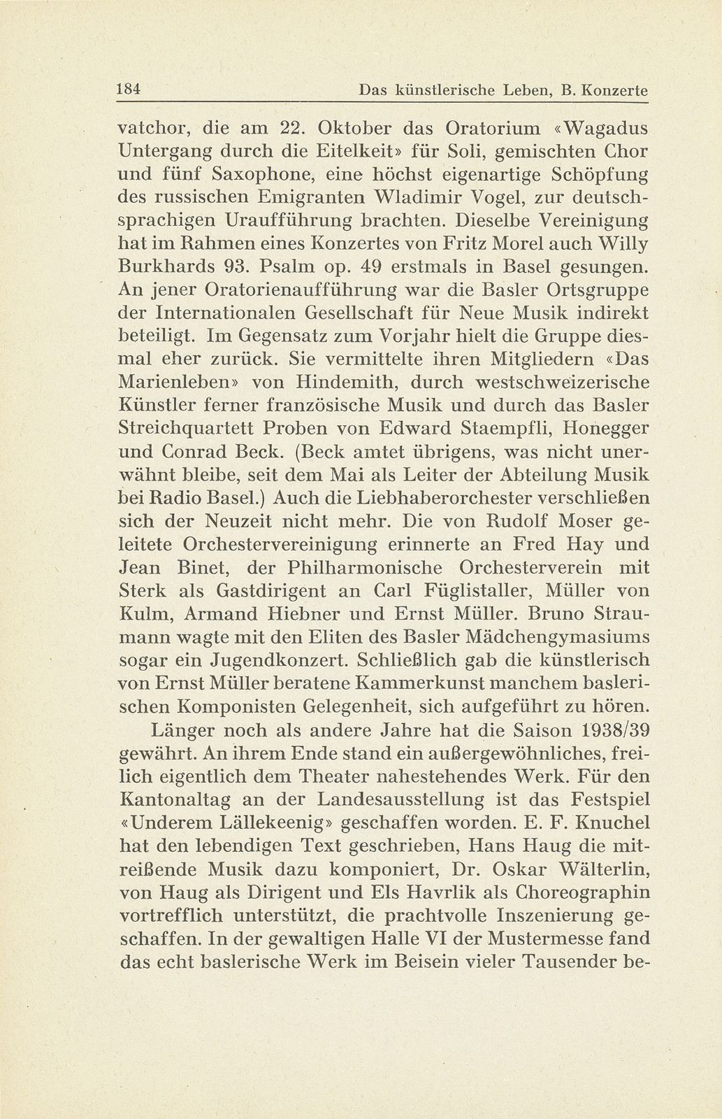 Das künstlerische Leben in Basel vom 1. Oktober 1938 bis 30. September 1939 – Seite 7