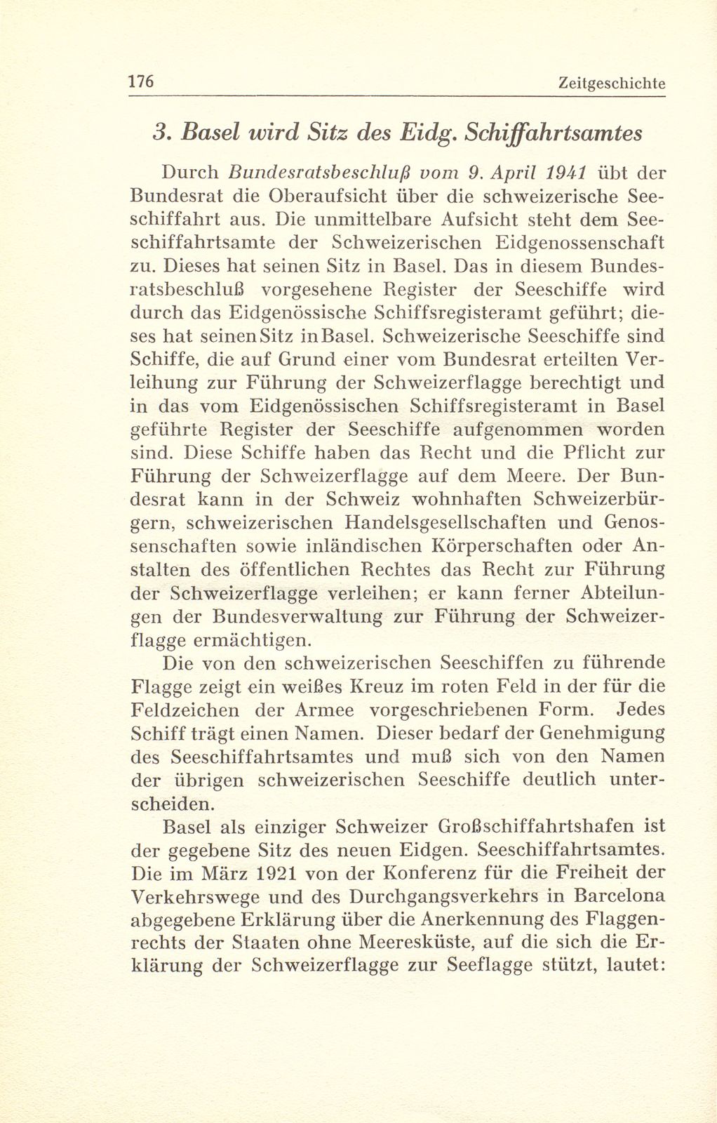 Zur Zeitgeschichte: 3. Basel wird Sitz des Eidgenössischen Schiffahrtsamtes – Seite 1