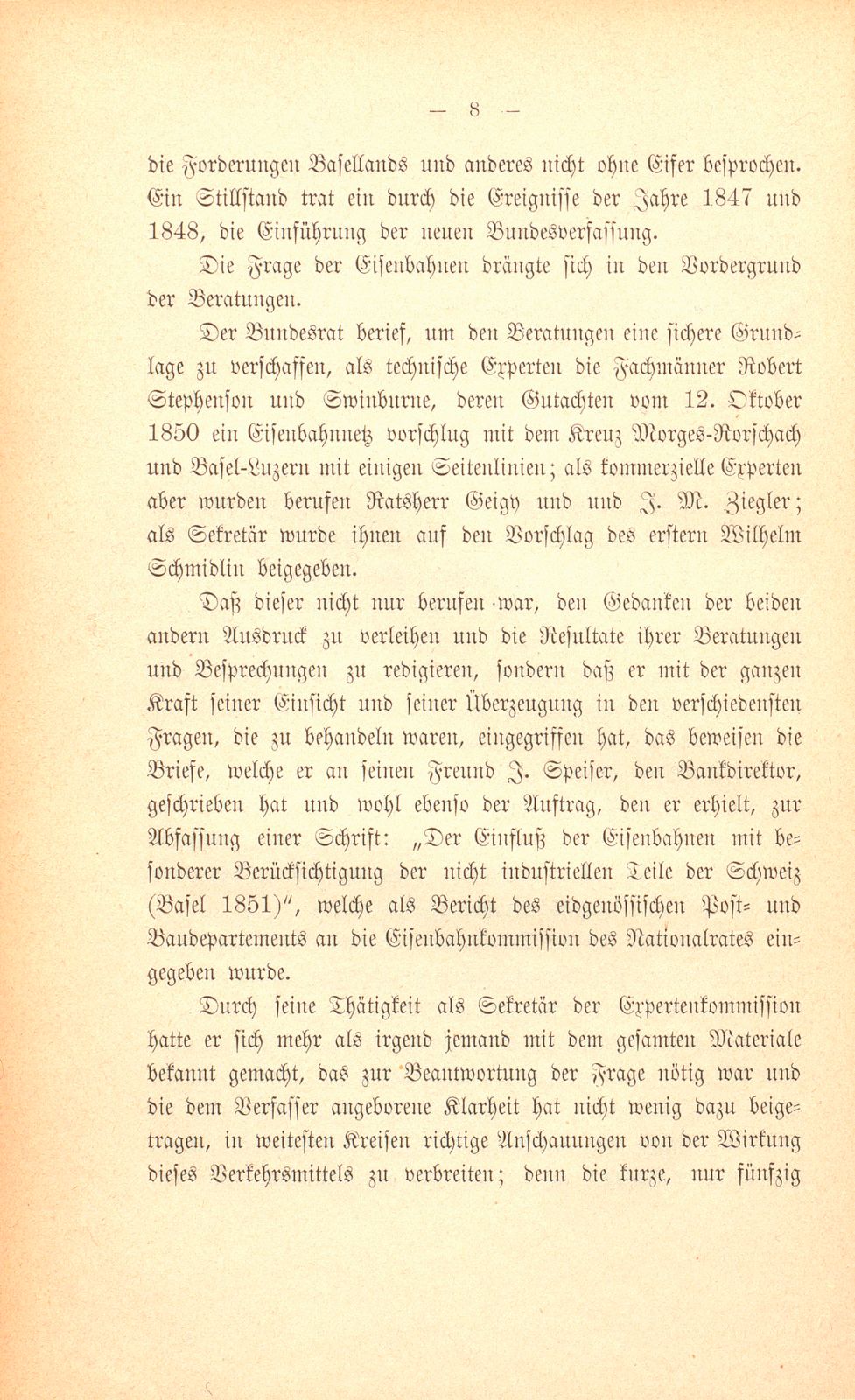 Wilhelm Schmidlin, Dr. phil., Direktor der Schweizerischen Centralbahn – Seite 8