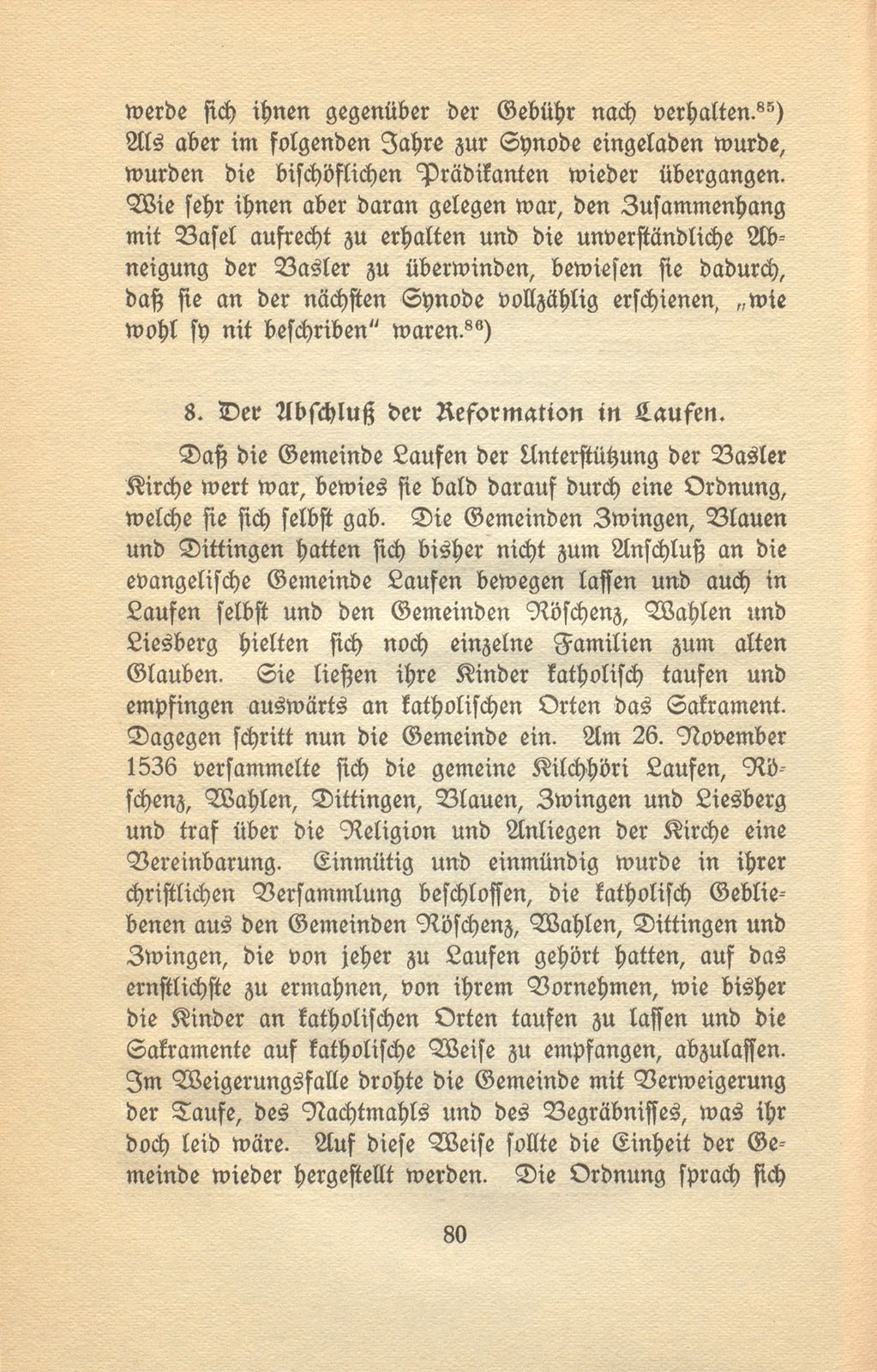 Die Reformation im baslerisch-bischöflichen Laufen – Seite 44