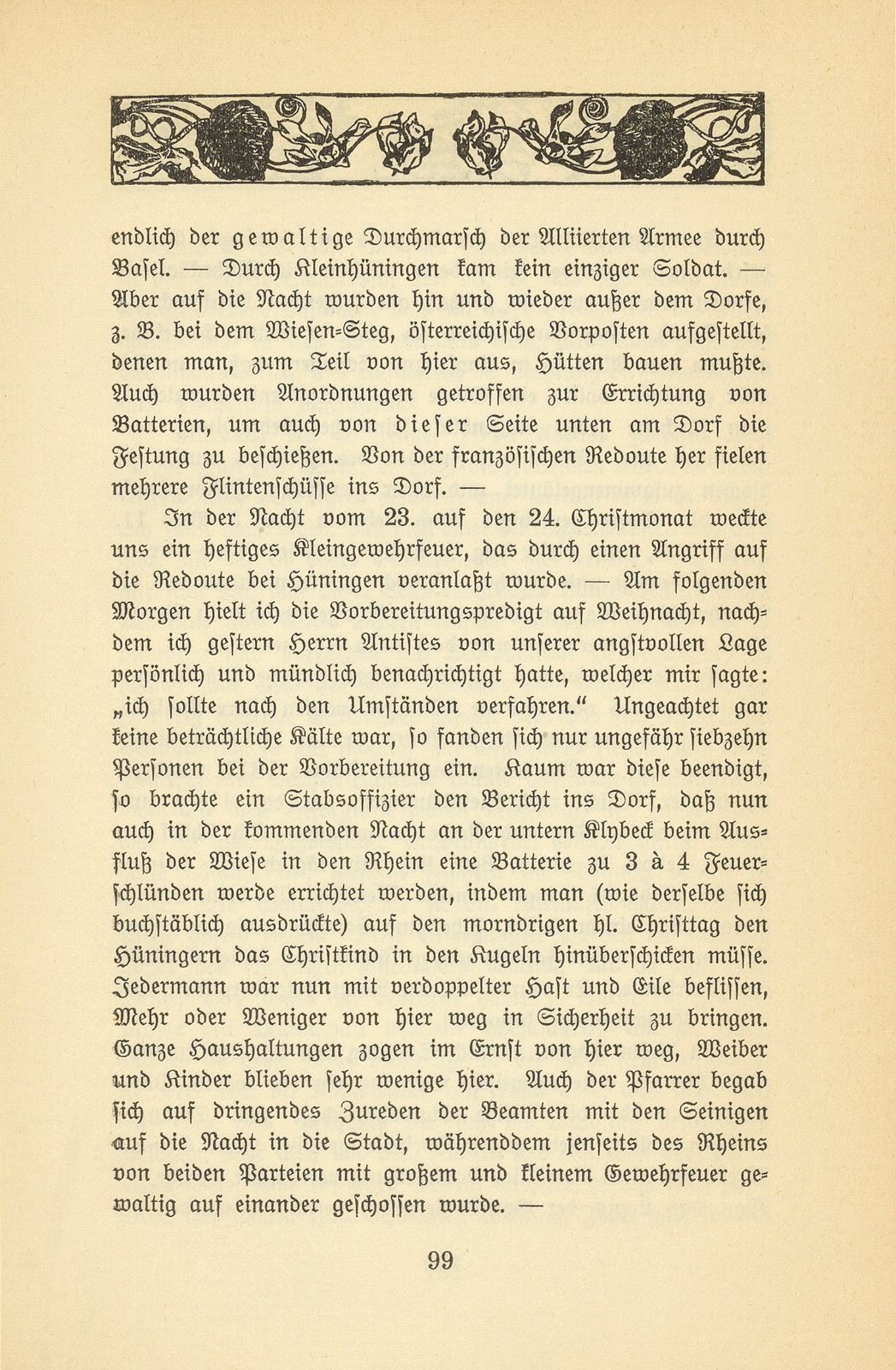 Kleinhüningen im Kriegswinter 1813/1814. [J. von Speyr] – Seite 6