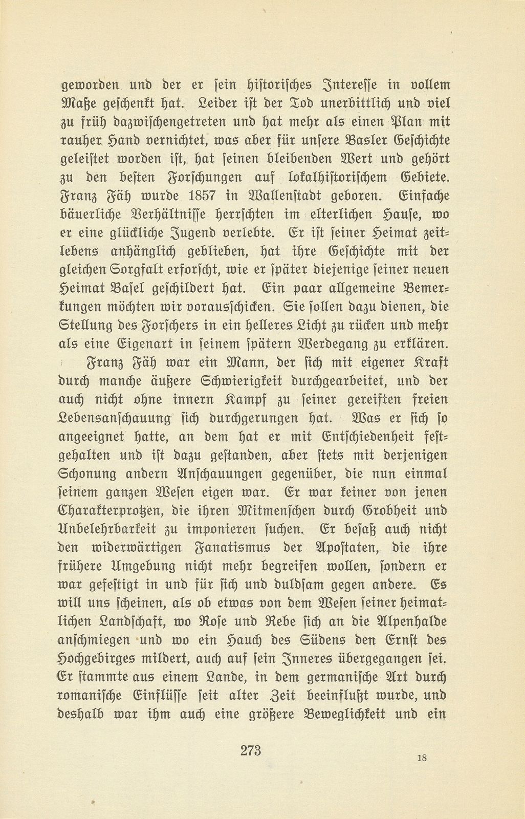 Zur Erinnerung an zwei Basler Schulmänner und Historiker [J.W. Hess und Dr. F. Fäh] – Seite 7