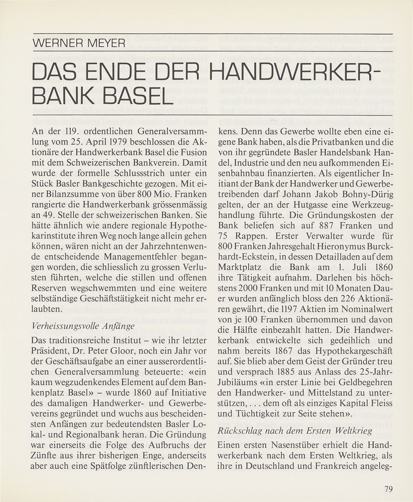 Das Ende der Handwerkerbank – Seite 1