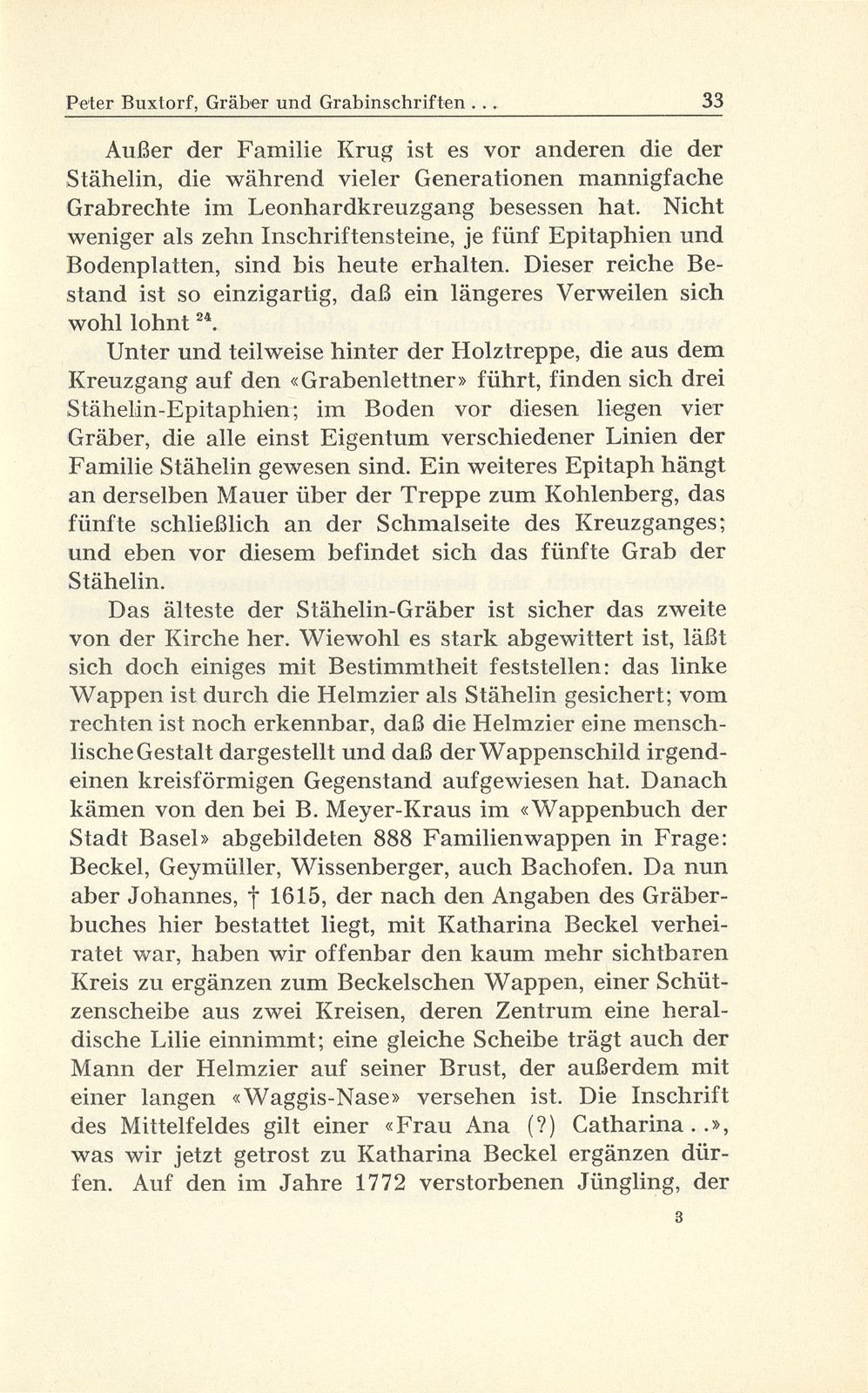 Gräber und Grabinschriften im vorderen Kreuzgang zu St. Leonhard – Seite 23