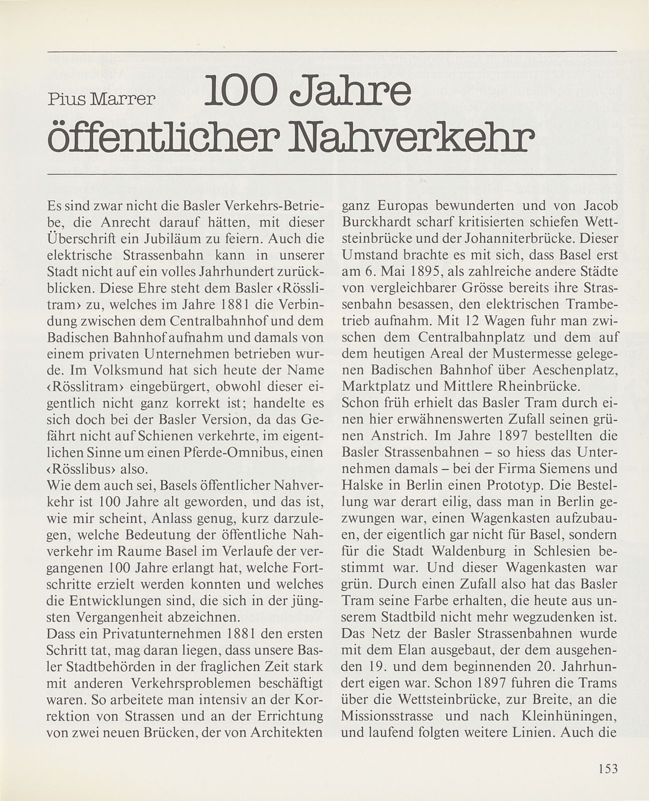 100 Jahre öffentlicher Nahverkehr – Seite 1