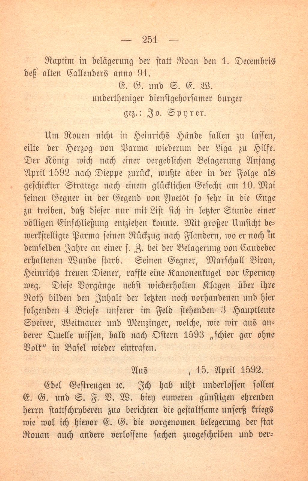 Schicksal einiger Basler Fähnlein in französischem Sold. (1589-1593.) – Seite 100