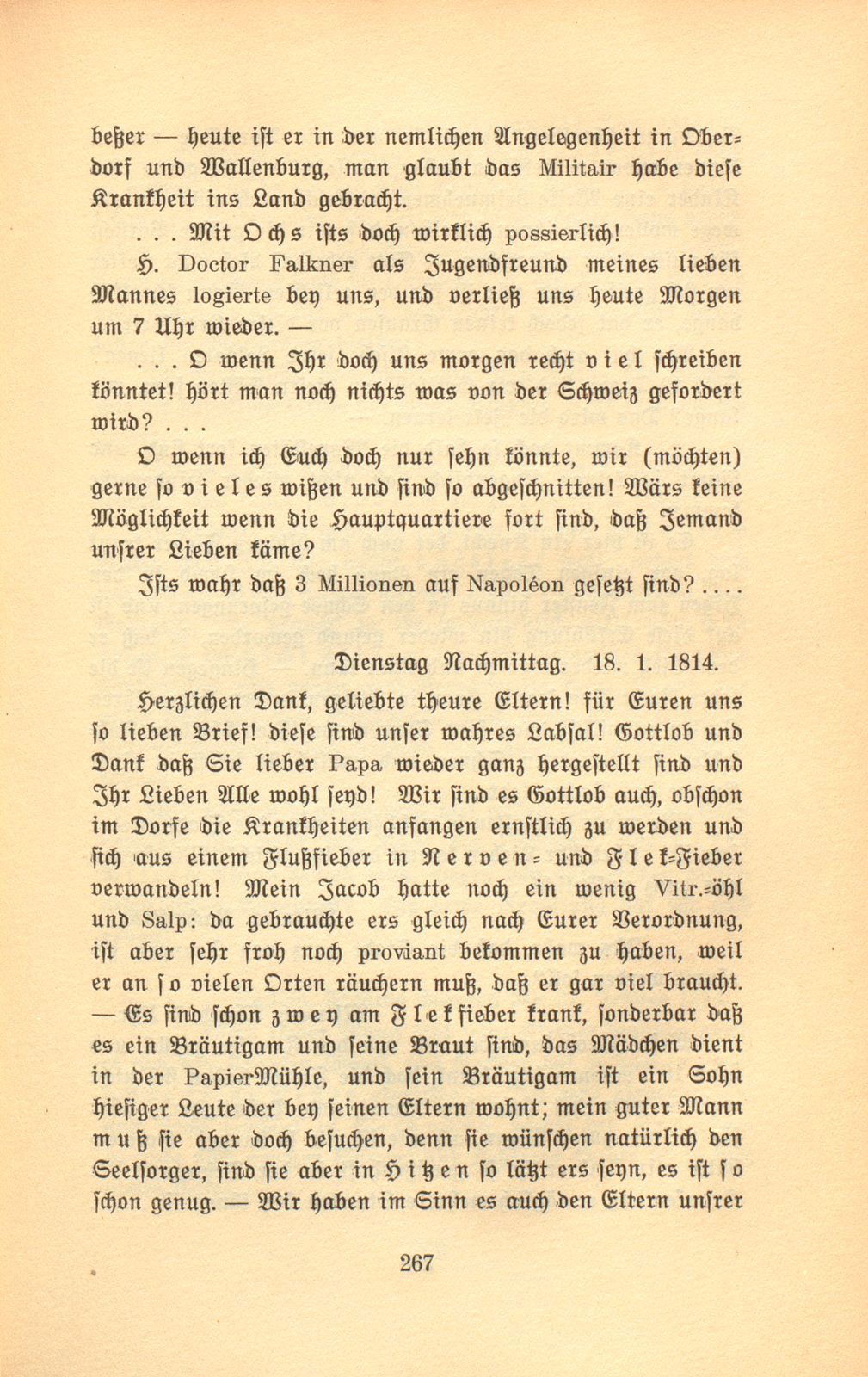 Hundertjährige Briefe einer Lausener Pfarrfrau [Susanna Maria Burckhardt-Schorndorf] – Seite 18