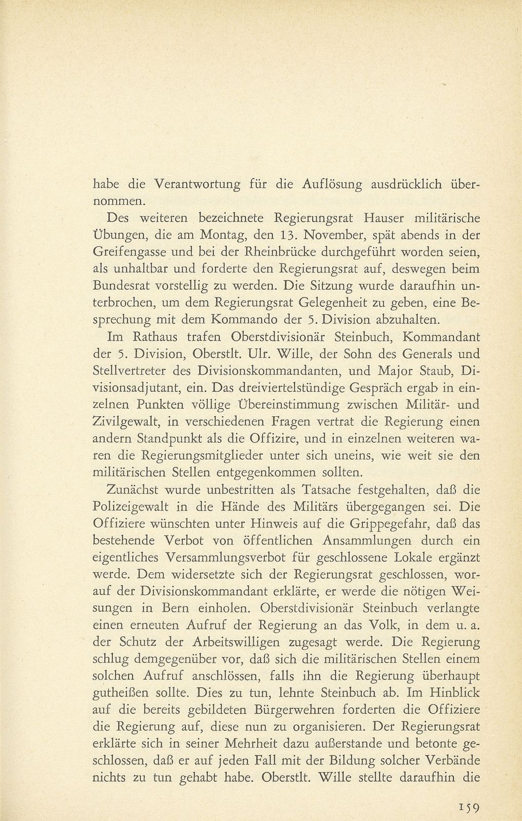 Aus den Protokollen des Basler Regierungsrates zum Landesstreik 1918 – Seite 18