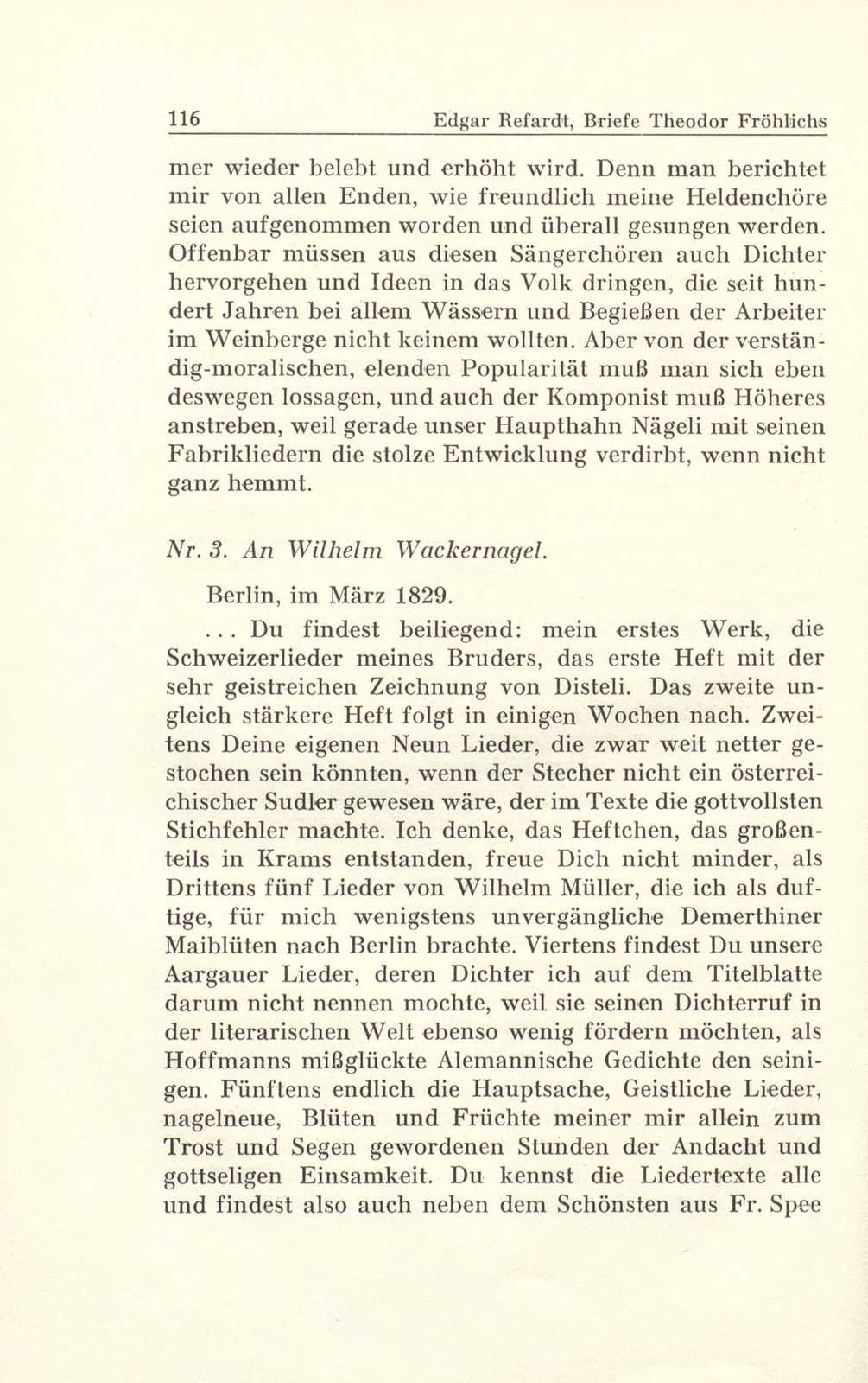 Aus Briefen Theodor Fröhlichs an Abel Burckhardt und Wilhelm Wackernagel – Seite 5