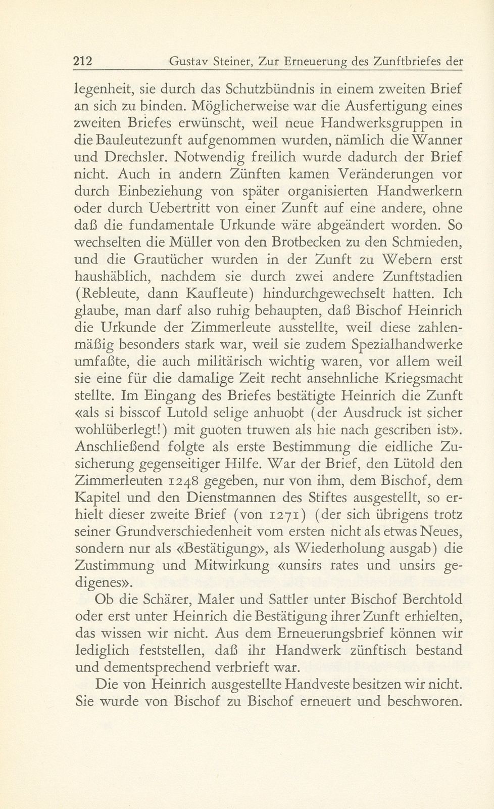 Zur Erneuerung des Zunftbriefes der Schärer, Maler und Sattler nach dem grossen Erdbeben – Seite 13