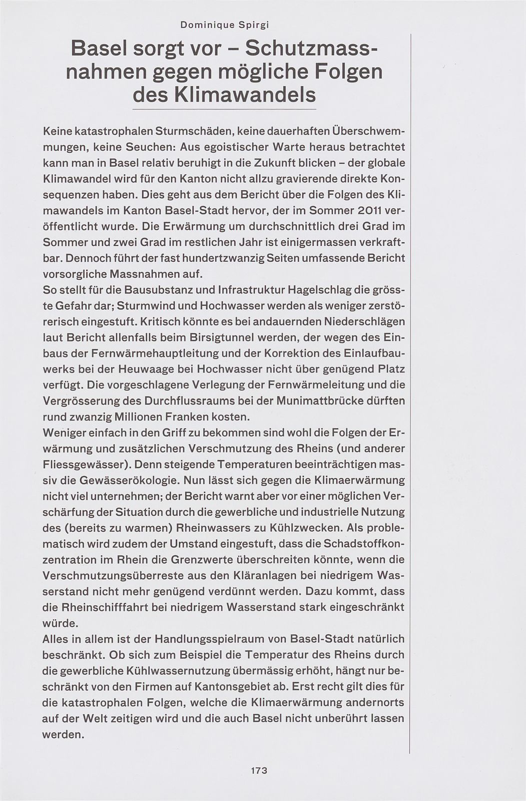 Basel sorgt vor – Schutzmassnahmen gegen mögliche Folgen des Klimawandels – Seite 2