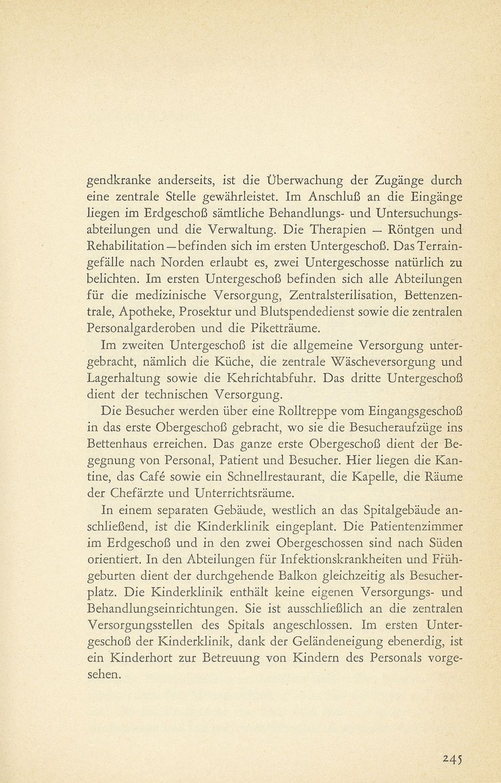 Der Neubau des Bruderholzspitals [Einleitung E. Loeliger, Regierungsrat] – Seite 9