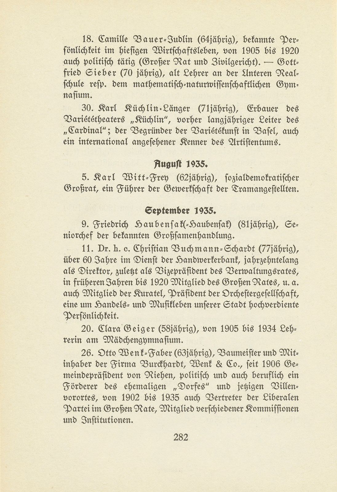 Basler Totentafel vom 1. Oktober 1934 bis 31. September 1935 – Seite 6