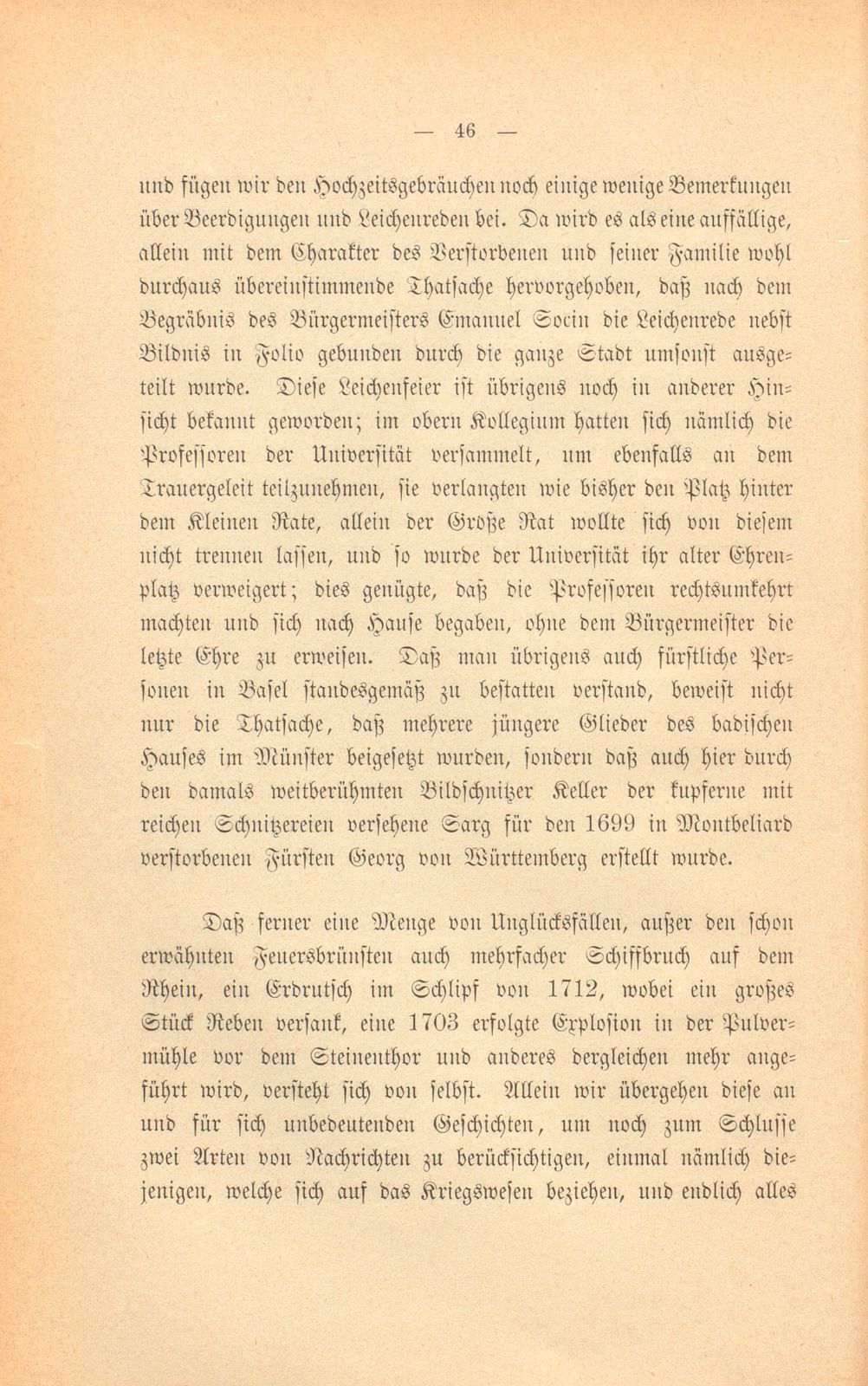 Mitteilungen aus einer Basler Chronik des beginnenden XVIII. Jahrhunderts [Sam. v. Brunn] – Seite 26