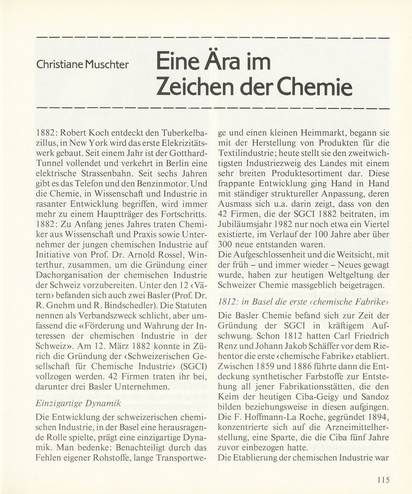 Eine Ära im Zeichen der Chemie – Seite 1