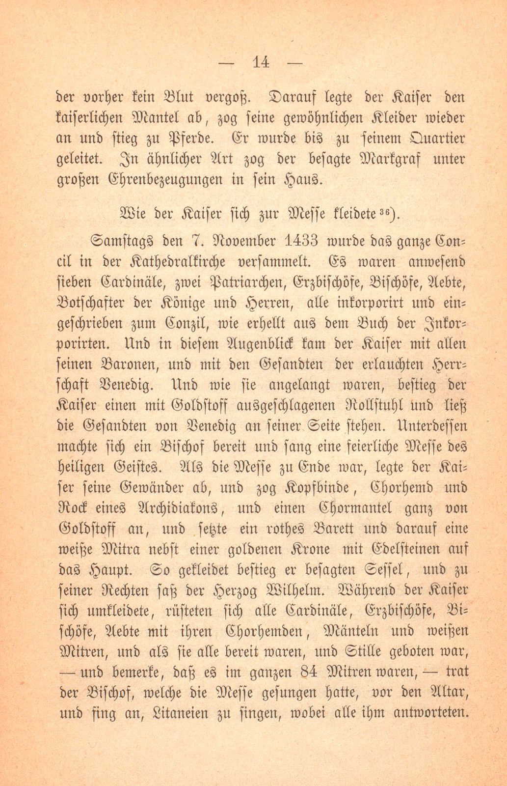 Andrea Gattaro von Padua, Tagebuch der Venetianischen Gesandten beim Concil zu Basel. (1433-1435.) – Seite 14