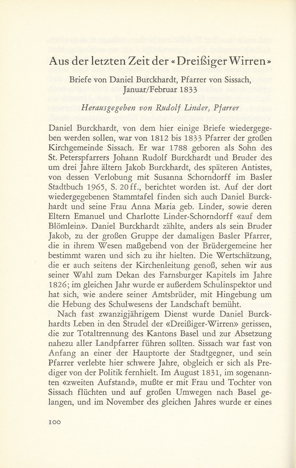 Aus der Zeit der ‹Dreissiger Wirren› – Seite 1