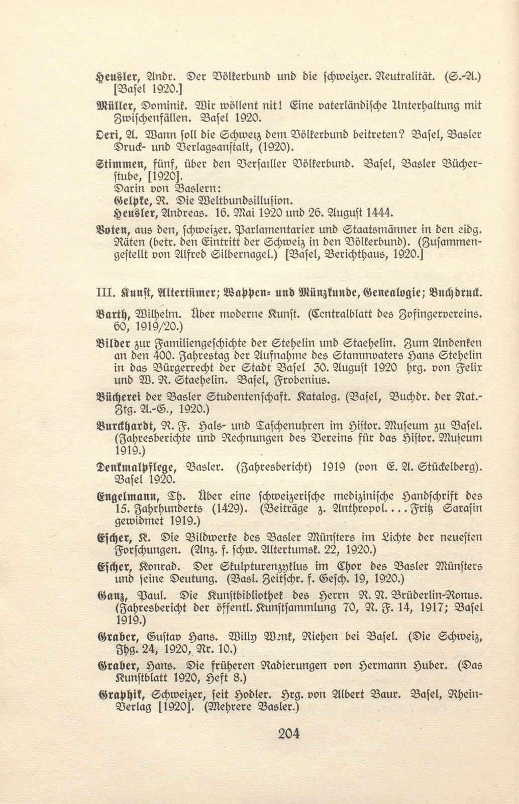 Basler Bibliographie 1920 – Seite 6