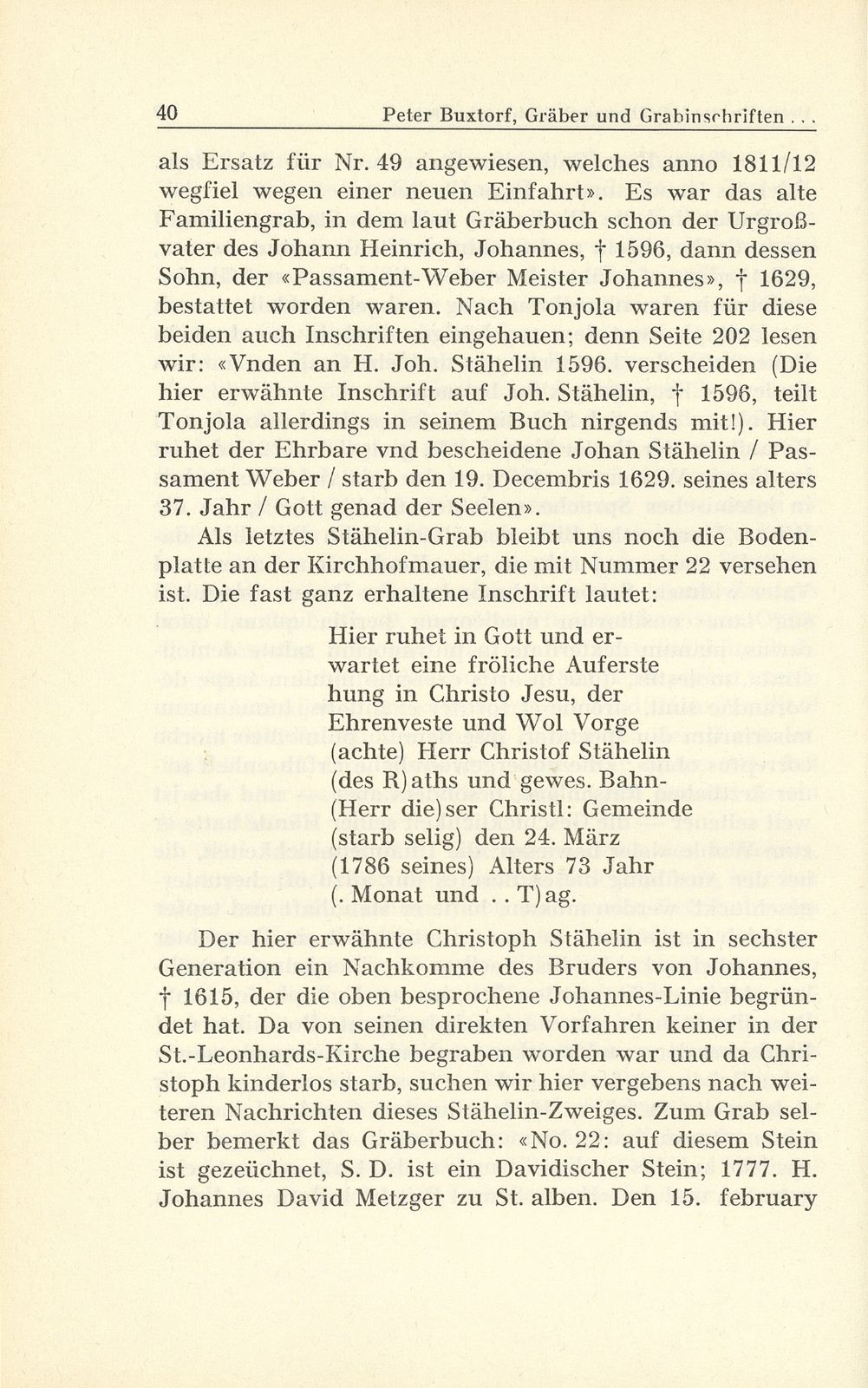 Gräber und Grabinschriften im vorderen Kreuzgang zu St. Leonhard – Seite 30