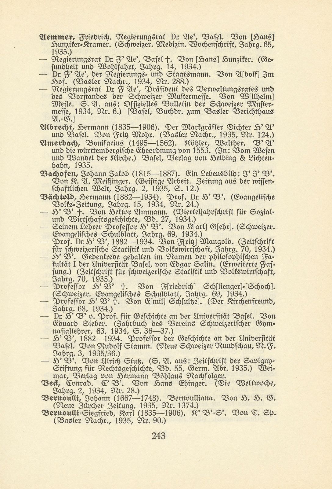 Basler Bibliographie 1935 – Seite 20