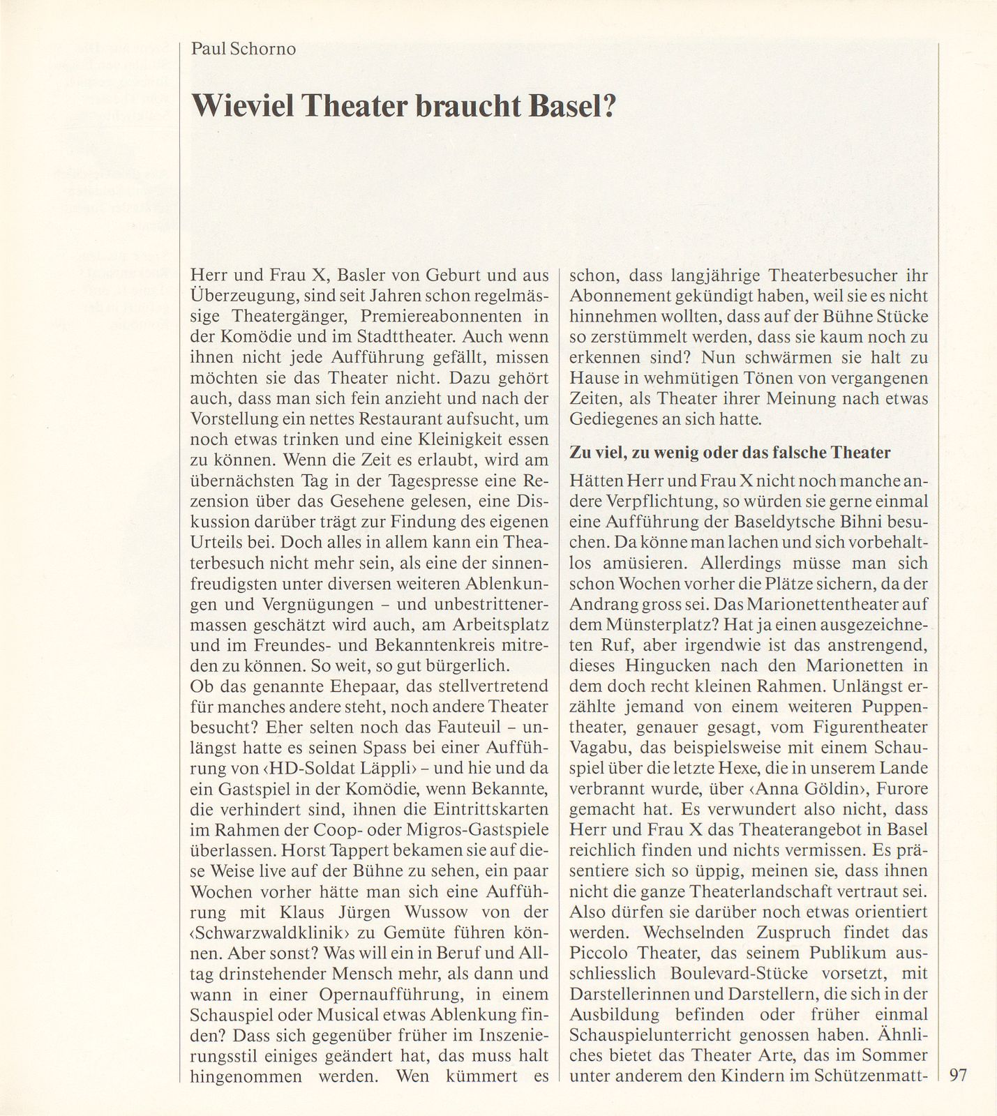 Wieviel Theater braucht Basel? – Seite 1