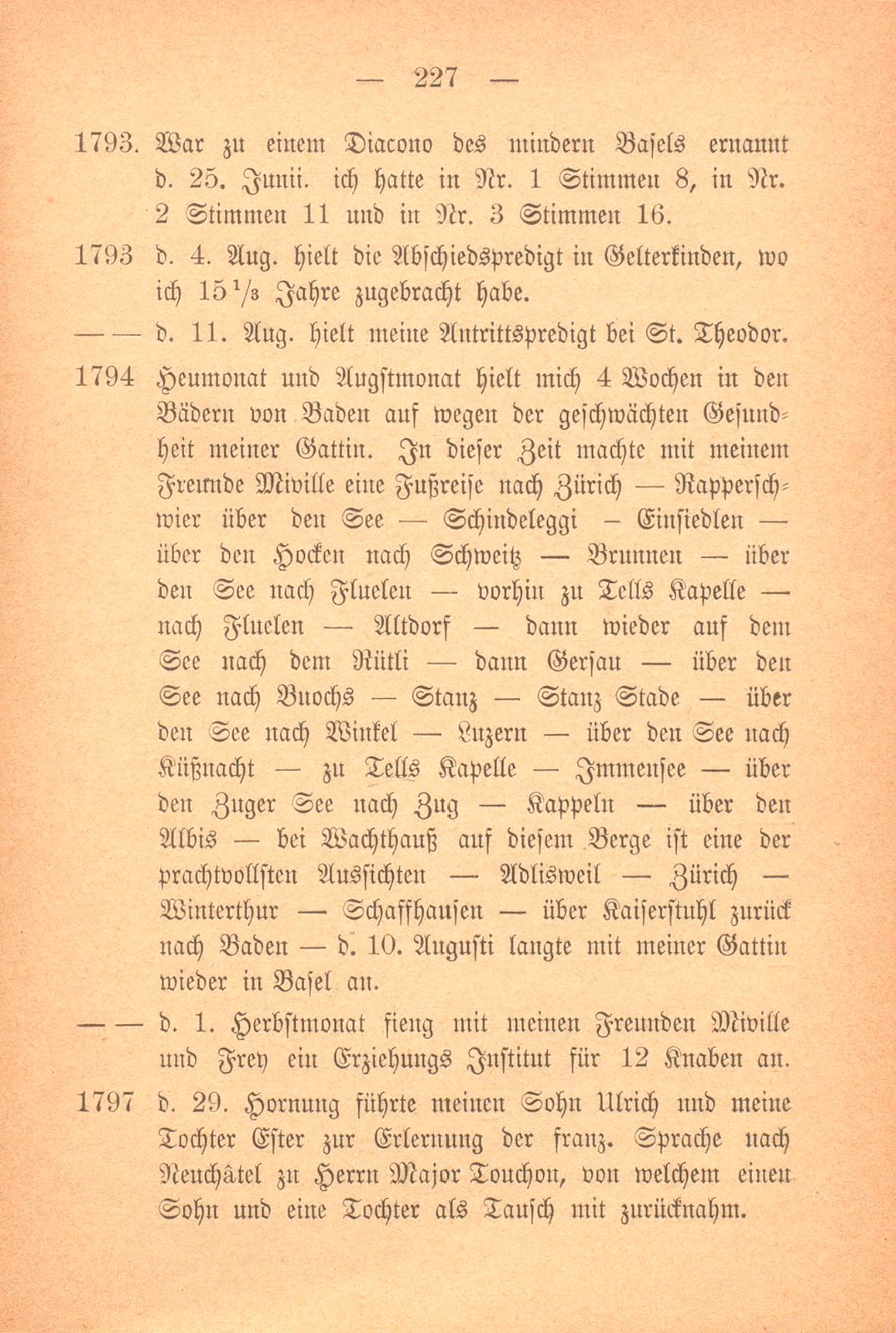 Auszüge aus dem Tagebuch von Pfarrer Johann Jakob Faesch zu St. Theodor – Seite 6