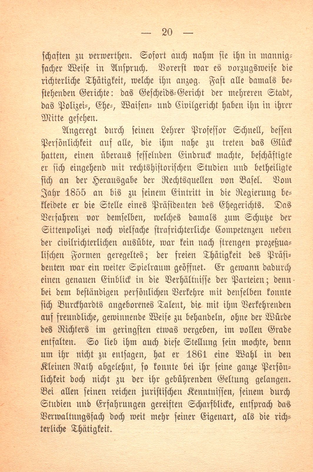 Erinnerungen an Carl Felix Burckhardt und Gottlieb Bischoff, Bürgermeister und Staatsschreiber zu Basel – Seite 20