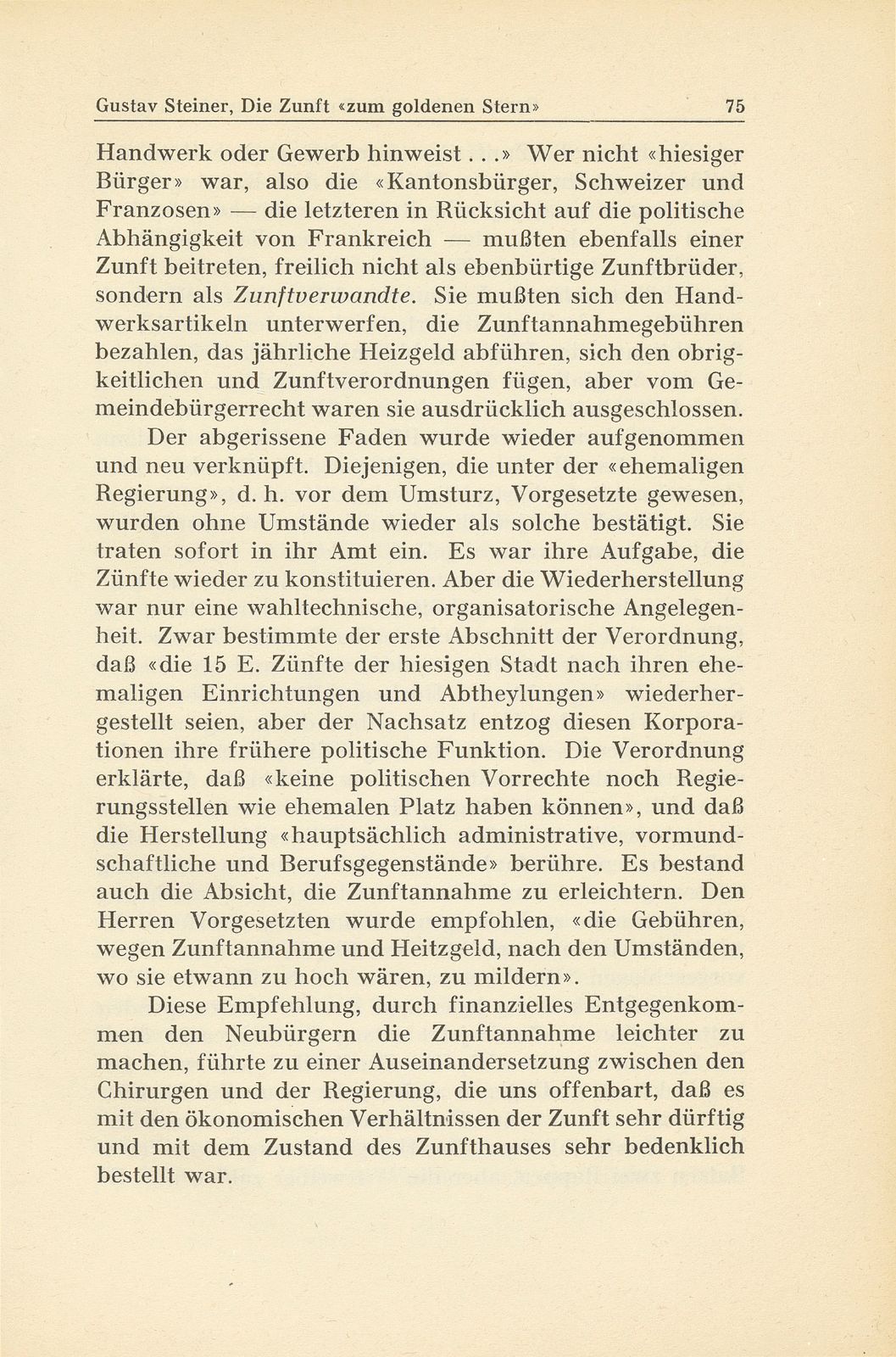 Die Zunft ‹zum goldenen Stern› im 19. Jahrhundert – Seite 7