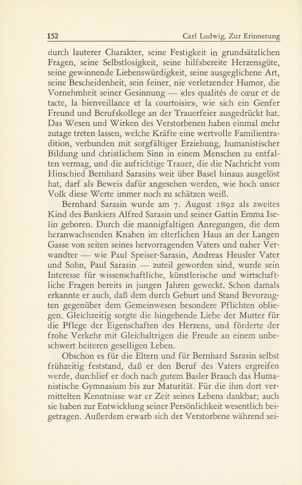 Zur Erinnerung an Bernhard Sarasin-La Roche (7. August 1892 bis 3. Mai 1950) – Seite 2