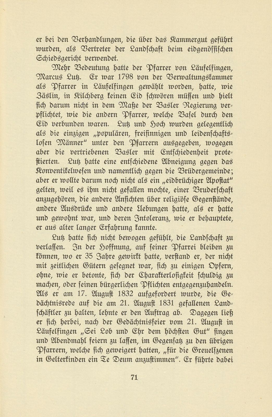 Die Pfarrer im Baselbiet in der Zeit der Trennung von Basel-Stadt – Seite 15