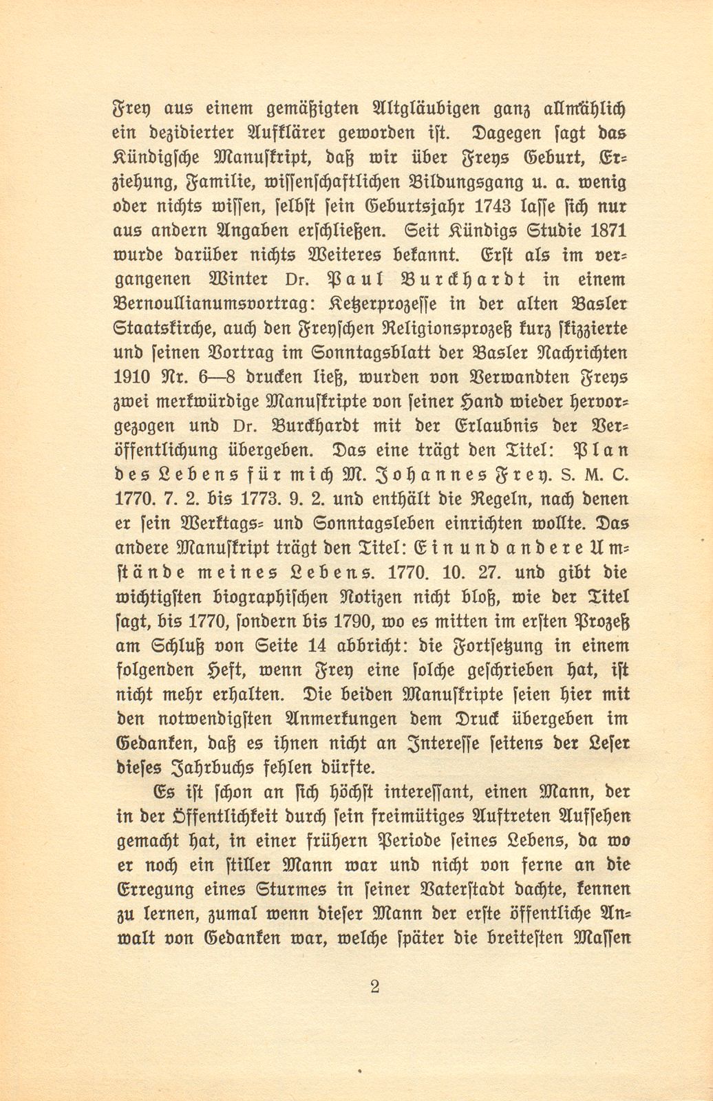 Aus den Papieren eines Pietisten und Aufklärers. [Joh. Frey] – Seite 2