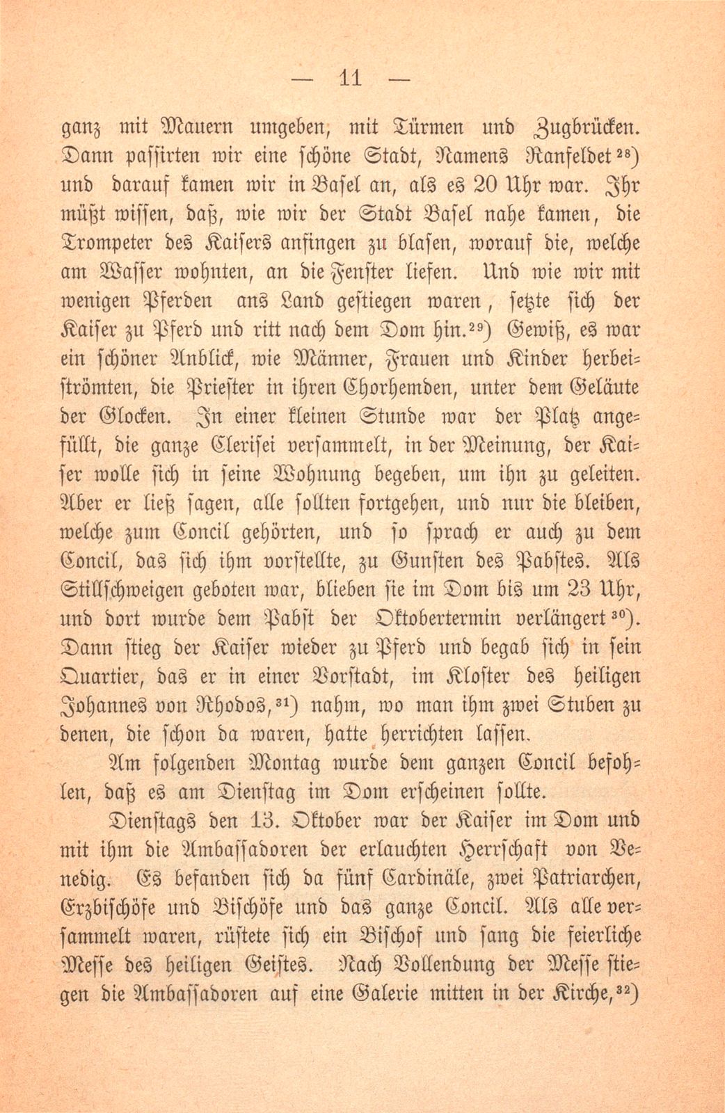 Andrea Gattaro von Padua, Tagebuch der Venetianischen Gesandten beim Concil zu Basel. (1433-1435.) – Seite 11