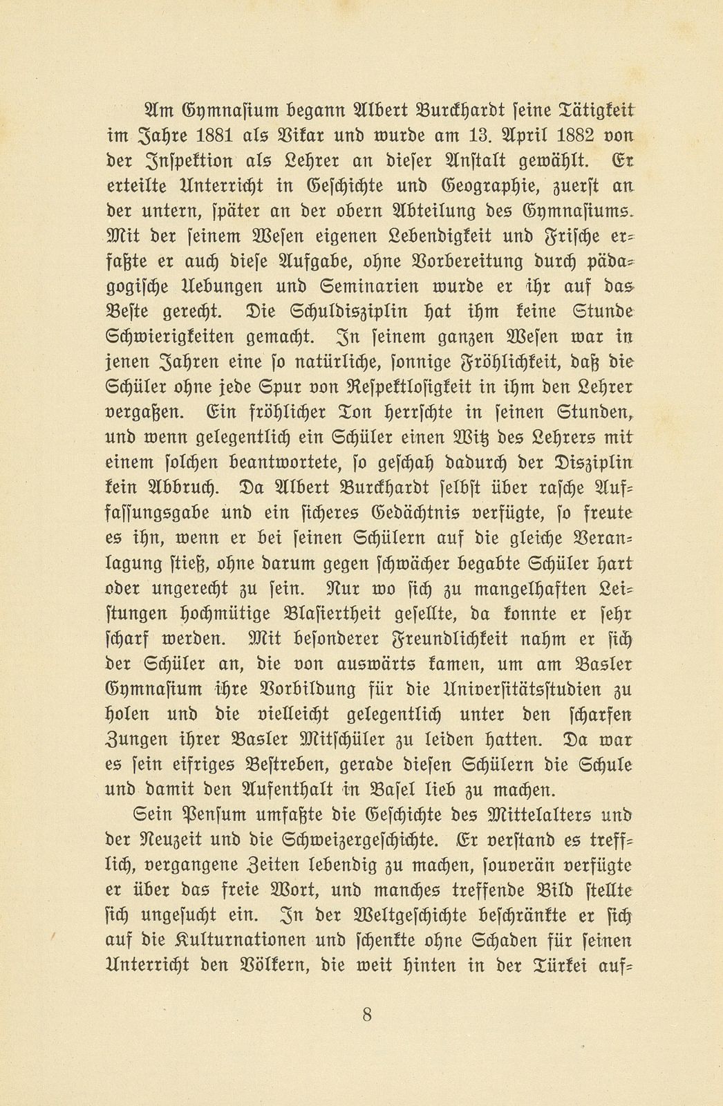 Albert Burckhardt-Finsler 18. November 1854 – 2. August 1911 – Seite 8