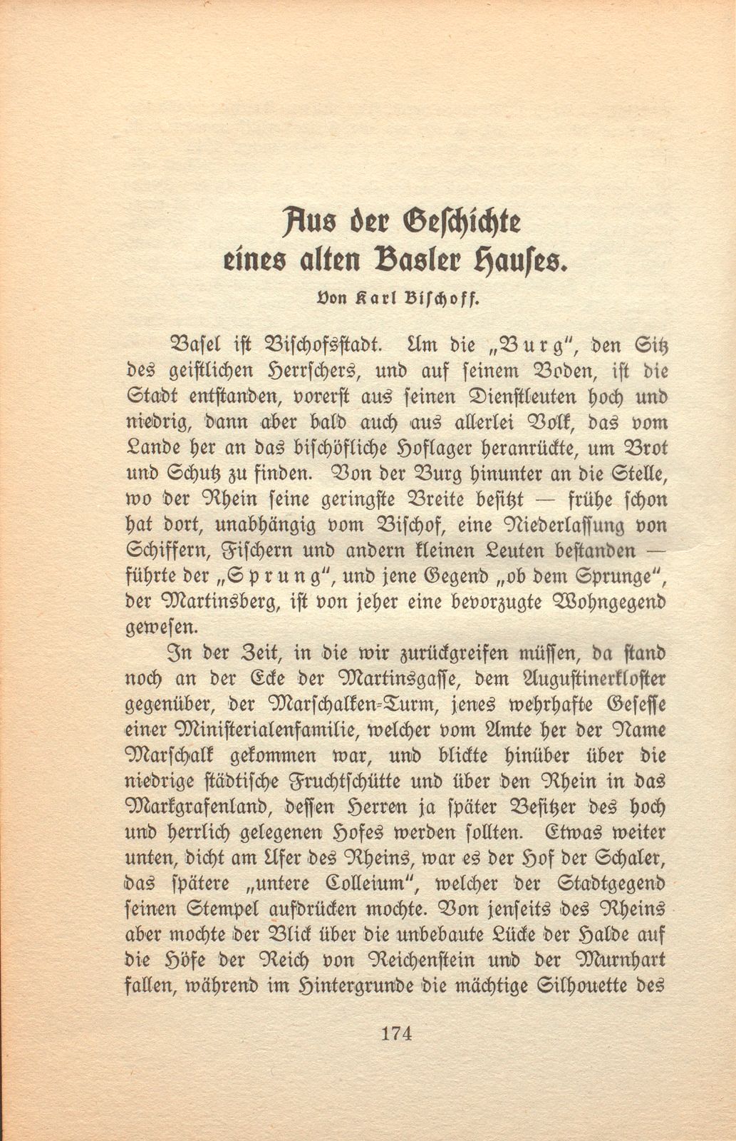 Aus der Geschichte eines alten Basler Hauses [Haus zur ‹Augenweide›] – Seite 1