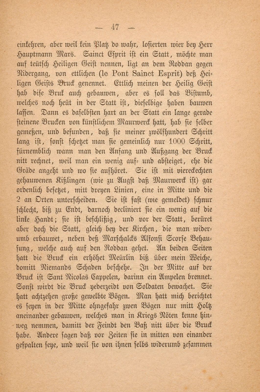 Beschreibung Thomä Platters Reyssen, die er von Basell auss in Franckreich gethan hatt anno 1595 – Seite 35