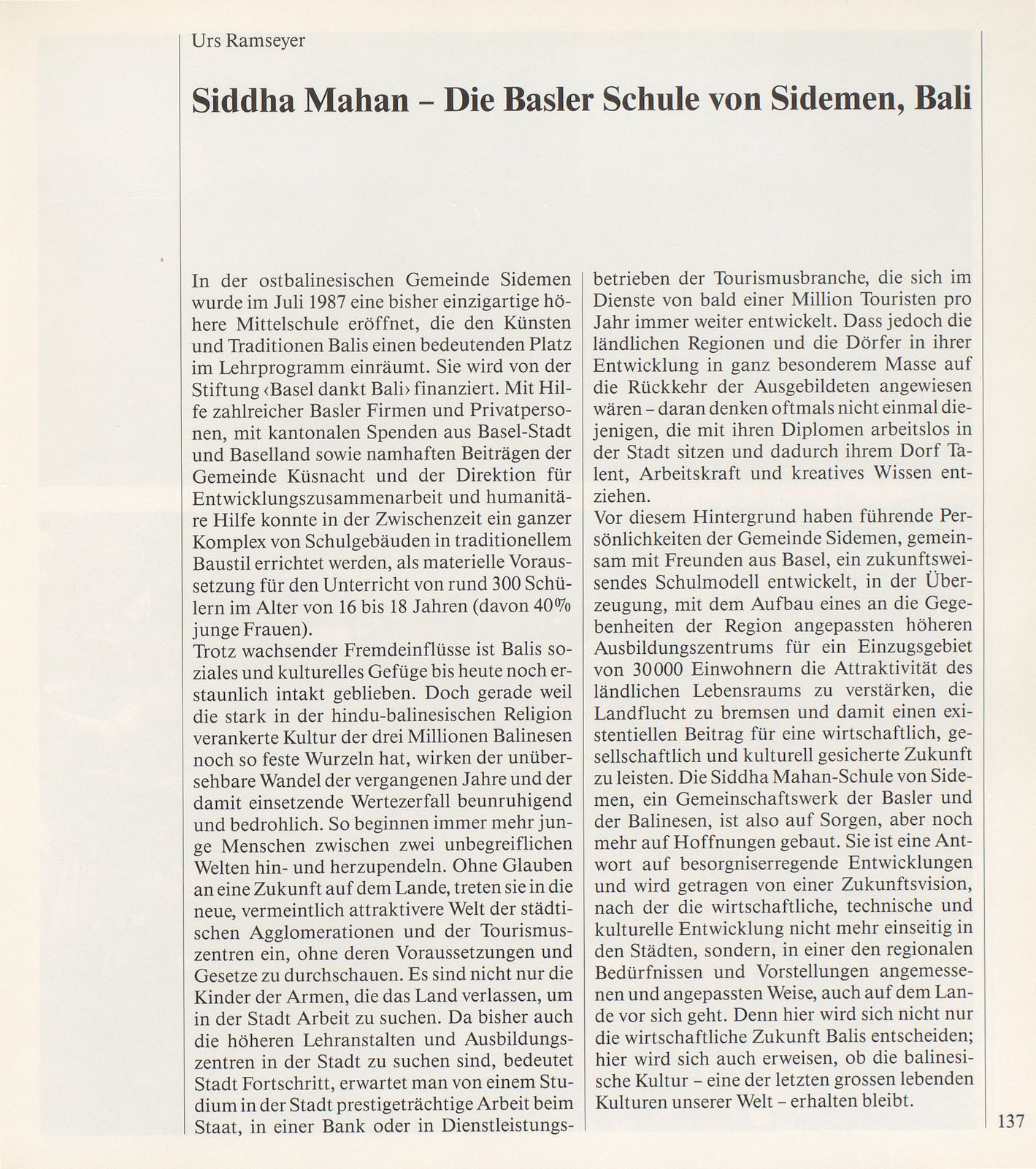 Siddha Mahan – Die Basler Schule von Sidemen, Bali – Seite 1