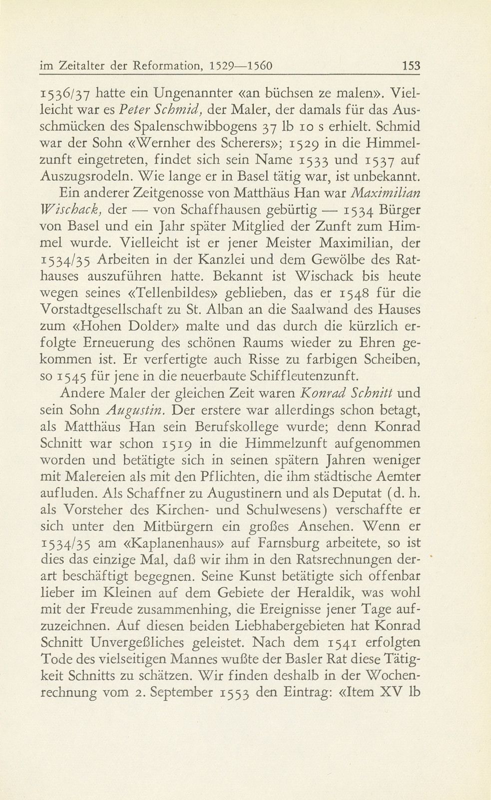 Bau- und Kunstpflege der Stadt Basel im Zeitalter der Reformation, 1529-1560 – Seite 21