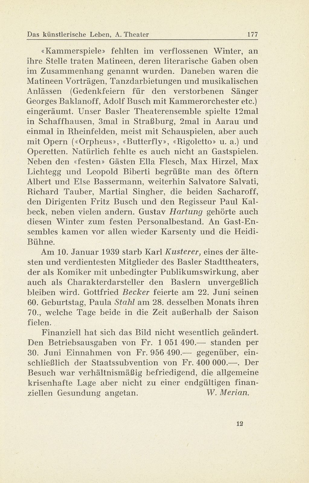 Das künstlerische Leben in Basel vom 1. Oktober 1938 bis 30. September 1939 – Seite 4