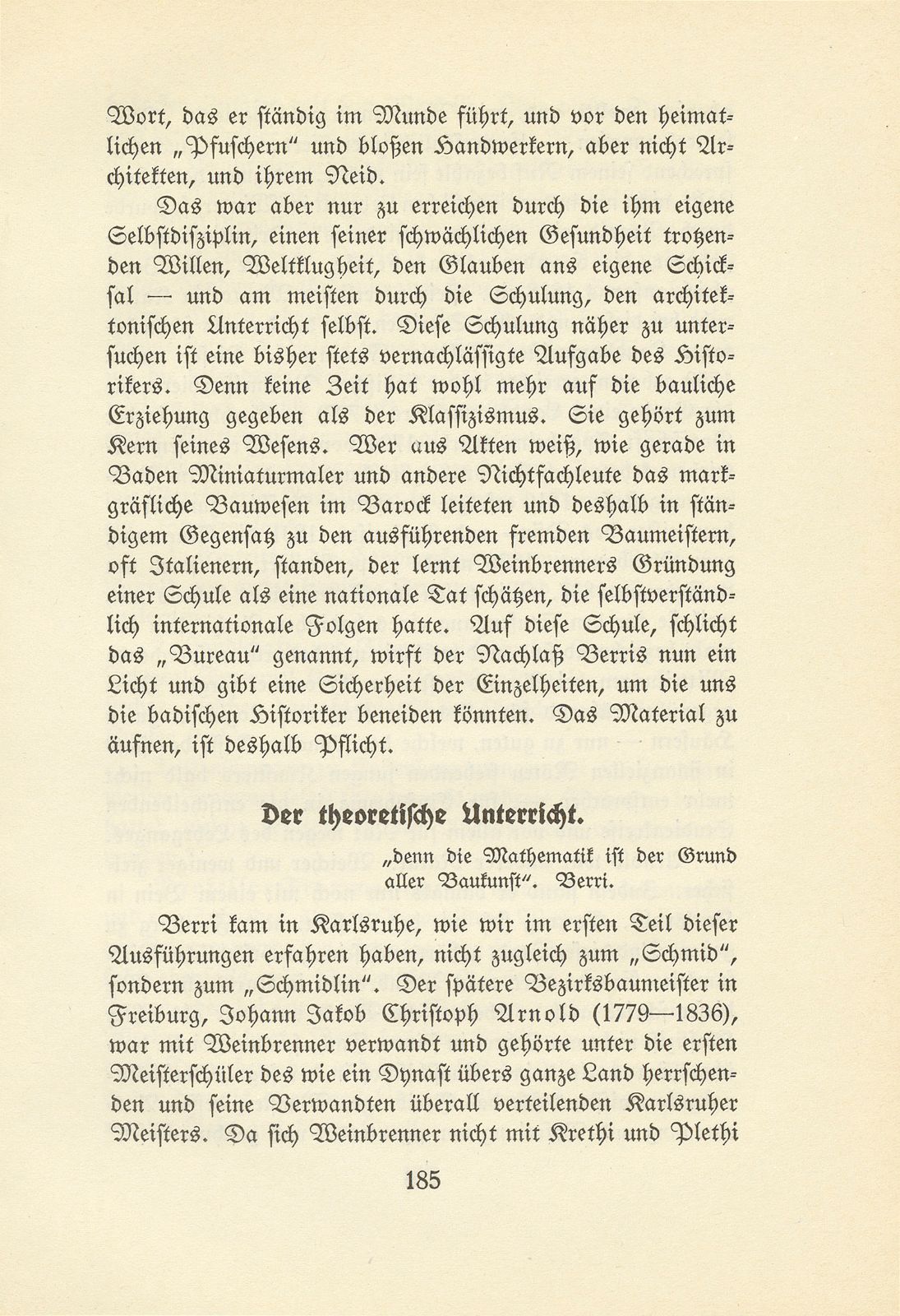 Melchior Berri. (Ein Beitrag zur Kultur des Spätklassizismus.) – Seite 9