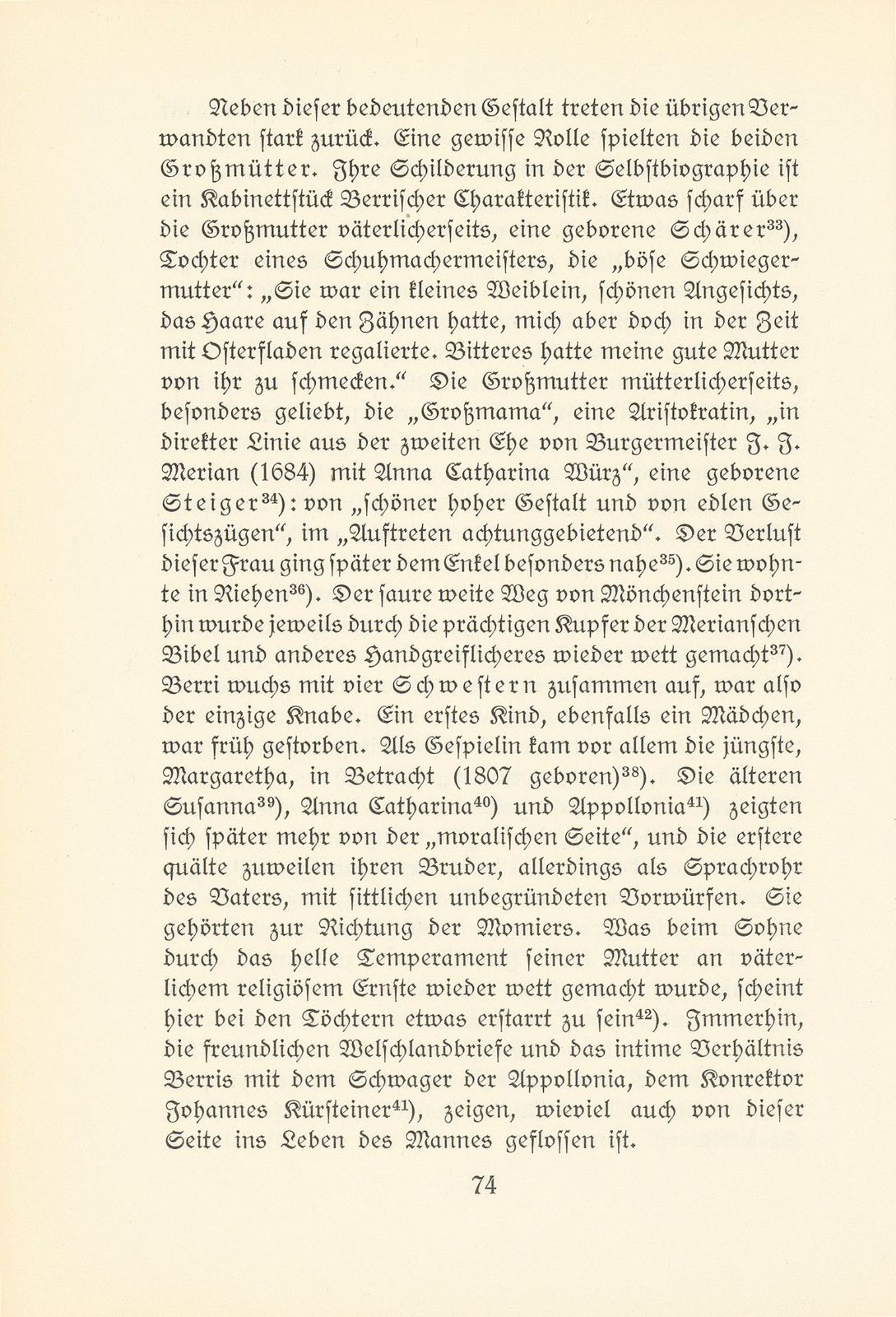 Melchior Berri. (Ein Beitrag zur Kultur des Spätklassizismus in Basel.) – Seite 16